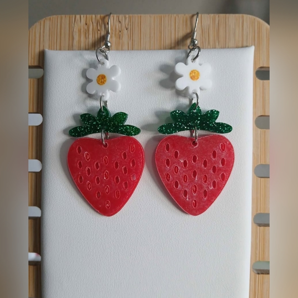 2/$14 New Strawberry Earrings Womens Teen Girls Jewelry Accessories